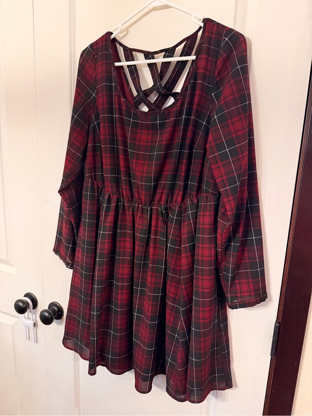 Torrid Plaid Dress with Criss Cross Detail